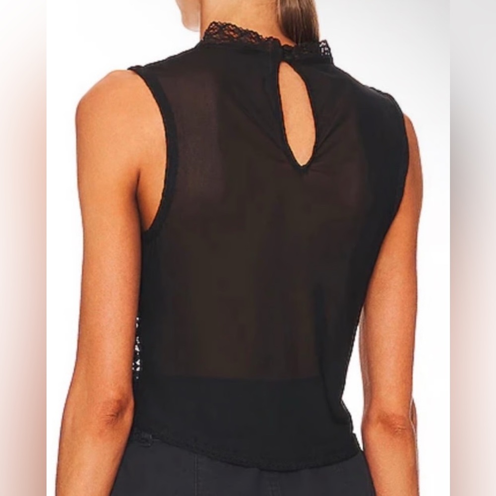 Free People Elegant Black Lace Tank Top - Picture 2 of 13